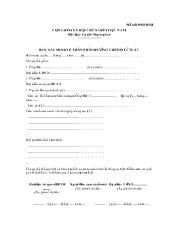 Bản xác minh về thân nhân hưởng chế độ tử tuất