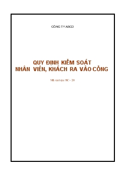 Quy định kiểm soát nhân viên, khách ra vào cổng