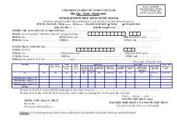 Tờ khai thuế nhà thầu nước ngoài (dành cho trường hợp bên Việt Nam khấu trừ và nộp thuế thay cho nhà thầu nước ngoài)