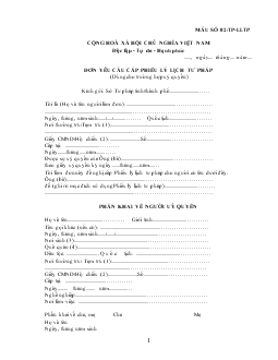 Đơn yêu cầu cấp phiếu lý lịch tư pháp (dùng cho trường hợp uỷ quyền)