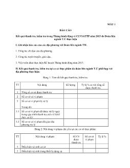 Kết quả thanh tra, kiểm tra trong Tháng hành động vì CLVSATTP năm 2013 do Đoàn liên ngành T.Ư thực hiện