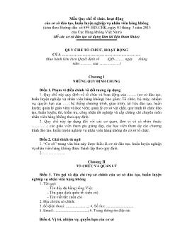 Mẫu Quy chế tổ chức, hoạt động của cơ sở đào tạo, huấn luyện nghiệp vụ nhân viên hàng không