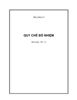 Quy chế bổ nhiệm