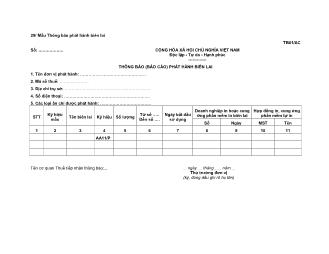 Thông báo (Báo cáo) phát hành biên lai