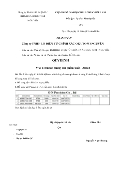 Quy định về việc term dán thùng sản phẩm xuất Allied